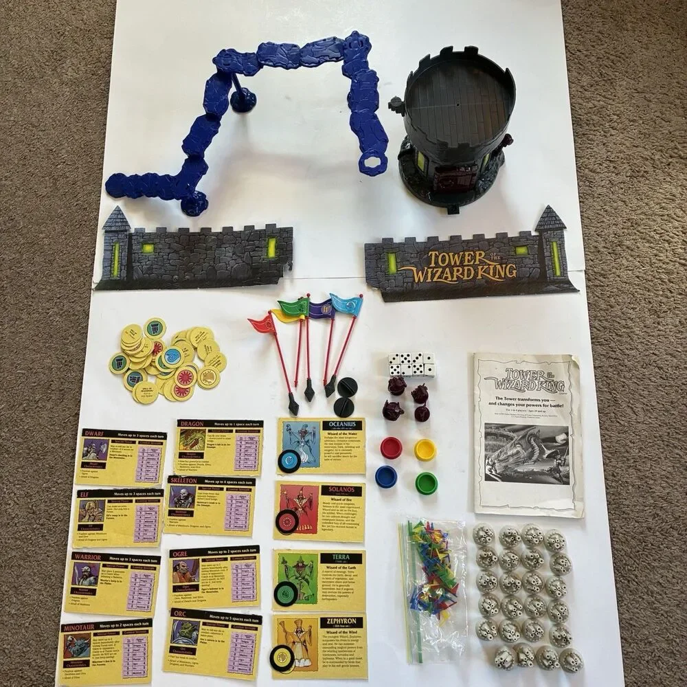 Tower of the Wizard King Parker Brothers 1993 Tower Game Figures Parts Pieces
